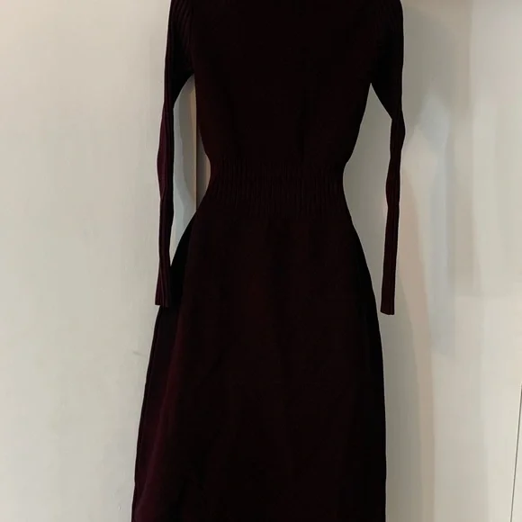 NWT Tory Burch Knit Polo Sweater Dress in Oxblood Burgundy - Picture 7 of 10
